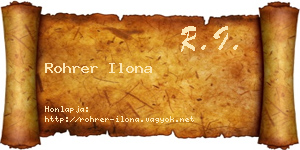 Rohrer Ilona névjegykártya
