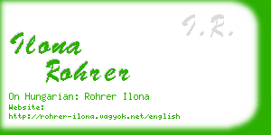 ilona rohrer business card
